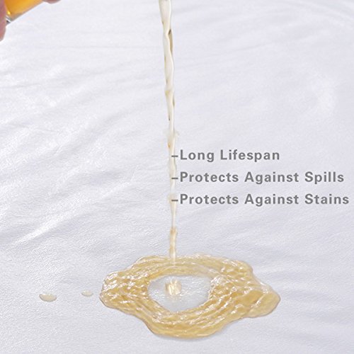 Matratzenschoner mit Spannumrandung Weiß 150×200 cm| Wasserdicht| Anti-milben| Inkontinenz| Rundumbezug| Premium Microfaser| Atmungsaktiv - 4