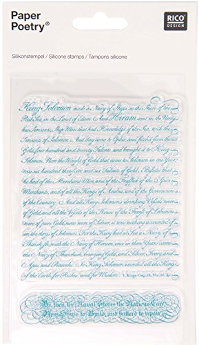 Rico Design       Sellos  silicona  textos de fondo 2  azul petr  leo