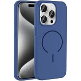 Kilifplus Apple iPhone 15 Pro Max ile Uyumlu Kılıf Renkli M-Safe Kablosuz Şarj &Ouml;zellikli Silikon Kapak - Lacivert