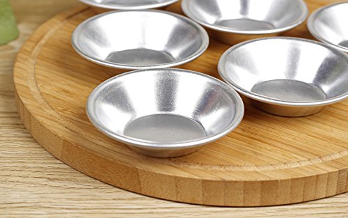 Keysui 24 eloxierten Aluminium-Ei Tart Cupcake Kuchen Cookie Form Puddingform Backen Werkzeug - 7