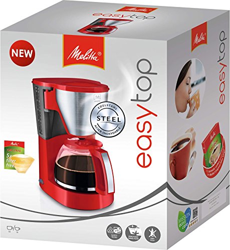 Melitta Easy Top Kaffeemaschine schwarz/rot/Stahl gebürstet - 2
