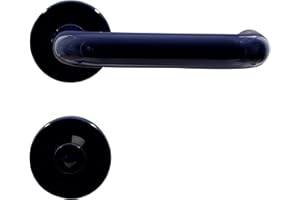 Buddy4Home house accessoires Türgriff Bad WC Türgarnitur Türbeschlag U-Form Rosette Kunststoff Dunkelblau Türdrücker Türklinke Drückergarnitur Türbeschläge Innentüren Set Türgriffe