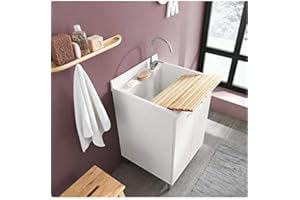 Geromin Arredamenti 7008PRIMAL Lavatoio e Base 2 Ante Senza Cesto, Bianco