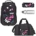 Produktbild 4 Teile Set ELEPHANT Schulrucksack Hero Signature + Sporttasche + Mäppchen + Flasche Motiv 12679 (Butterfly Black PINK)