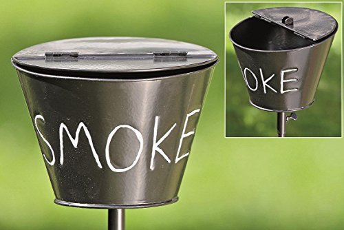 Gartenstab m/Aschenbecher H110 Eisen lackiert - 2