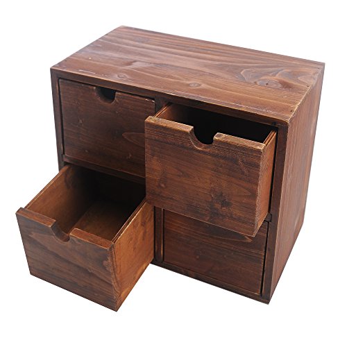 BE LEAF'S Coffre à 4 tiroirs Meuble de bureau en bois Stockage 