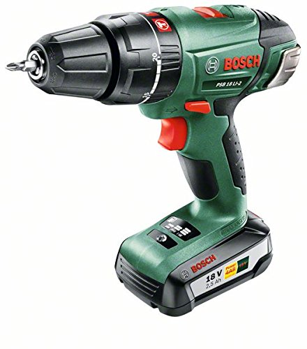 Bosch DIY Akku-Schlagbohrschrauber PSB 18 LI-2, Akku, Ladegerät, Doppelschrauberbit, Koffer (18V, 2,5 Ah, Schrauben-Ø bis 10 mm, BohrØ 35 mm in Holz, 13 mm in Stahl, 15 mm in Mauerwerk) - 2