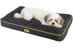 Ferplast Hundematte & Katzenmatte Klein - Orthopädisches Hundebett - Hundebett Waschbar & Kratzfest - Hundekissen - Hundebett Flauschig - Herausnehmbare Polsterung -Polo- 65 x 40 x h 8 cm, S, SCHWARZ