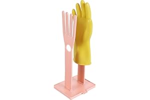 XINJODUZ 2 Pcs Kitchen Glove Holder, Kitchen Glove Stand Holder Plastic Glover Drying Dryer Rack, Reusable Rubber Dishwashing Gloves Clothes Drying Rack for Dish Gloves and Rags Towel Storage Tool(Pink)