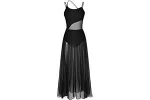 Oyolan Damska Sukienka Taniec Bez rękawów Trykot Sukienka Taniec Współczesny Strój Taniec Salsa Rumba Latin Kostium Taniec XS-XL