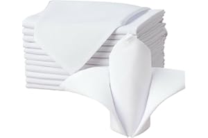 Kapwall White Cloth Napkins 12 Pack 17Inch (43x43cm), 100% Polyester Dinner Table Napkins, Washable & Reusable Napkin for Home, Parties, Weddings and Dinners