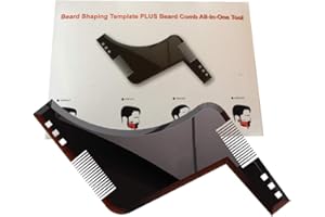 GUANG-T Beard Shaping Tool Template. Beard Shaper Tool for line up & Edging, Men's Facial Hair Hairline Perfect Symmetric Lines and Trim with Beard Trimmer Hair Clipper or Razor.(Brown)