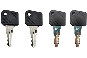 BODYA 4 Stück Zündschalterschlüssel Baggerschlüssel für Komatsu Linde Gabelstapler E16 L12 Zündschlüssel LKW Modell 801 802 Schlüssel, Bagger schwere Ausrüstung schwarz