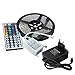 Produktbild Tianya LED-Streifen-Lichterkit, 5 m, RGB 5050, Nicht wasserfest, SMD 44 Tasten, Fernbedienung, 12 V Netzadapter, inklusive mehrfarbiger LED-Band, Weihnachtsdekoration, Beleuchtung