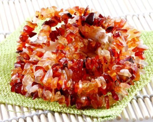Beading Station 110-Piece Genuine Agate Gemstone Chip Beads, 5-12mm, Red by Beading Station