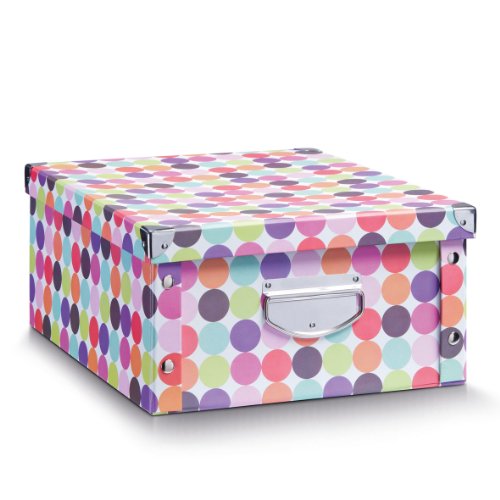 Zeller 17893 Aufbewahrungsbox "Dots" Pappe, 40 x 33 x 17 cm