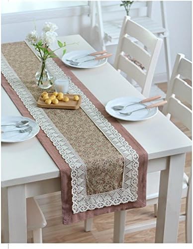 ADDMAT® Table Runner American style French rural Cloth tablecloth modern Simple coffee table TV cabinet Shoebox Sideboards European style Lace edge Polyester Intertwined Fabric , B , 35*150