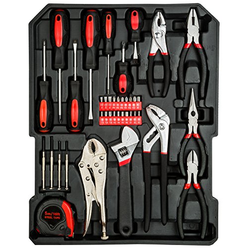 TecTake 377 teiliger Werkzeugkoffer mit Werkzeug bestückt | 3 Schubladen | 37x16x98 cm - 5