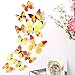 Produktbild DIKHBJWQ 12pcs Aufkleber Wandaufkleber Home Dekorationen 3D Butterfly Rainbow Yellow