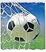 Produktbild Abakuhaus Duschvorhang, Fußball Tor Netz Fußball Spiele Foto Design Feld Gras Ball für Jugendliche und Kinder Druck, Blickdicht aus Stoff mit 12 Ringen Waschbar Langhaltig Hochwertig, 175 X 200 cm