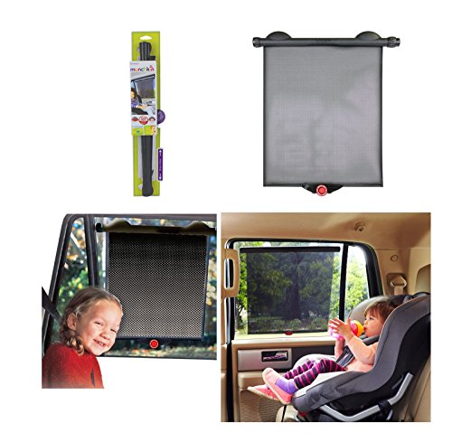 Preisvergleich Produktbild 2 x Auto Sonnenschutz Rollo Fenster Blinder Munchkin Saugnapf Weiß Hot Sonnenschutz