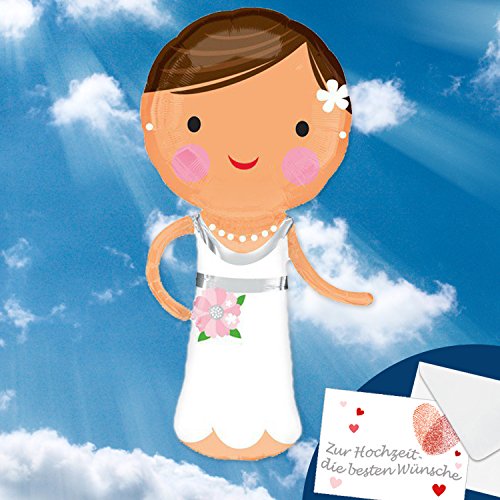 Folienballon - Hochzeitswünsche + Geschenkkarten Set (zur Hochzeit die besten Wünsche). High Quality Premium Ballons vom Luftballonprofi & deutschen Heliumballon Experten. Luftballon Hochzeitsgeschenk und Ballon Hochzeitsdeko ++ High Quality - Premiumline Luftballons ++ VERSANDKOSTENFREI vom Luftballonprofi & Heliumballon - Experten aus Deutschland galleryy +