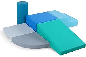 JungleDove Baby Soft Play Indoor - 6 PCS PU Leather Kids Foam Blocks Toys for Climb and Crawl - Soft Play Equipment for Toddlers Motor Development