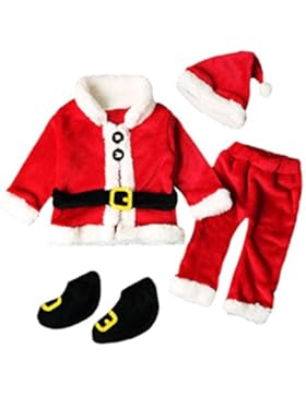 Baby outfits Set Jamicy® 4Pcs Art und Weise baumwolle Weihnachten set T-Shirt & Hosen & Hut & Socken für Jungen...