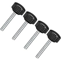 4 Manopole Zigrinate M6 X 20mm - Plastica E Metallo, Nero, Per Attrezzi E Macchinari