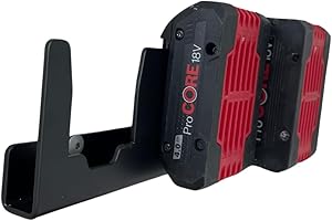 MOLEMO Supporto per batterie in metallo per Bosch e Metabo 18V, organizer da parete, supporto per la conservazione di 3 batterie