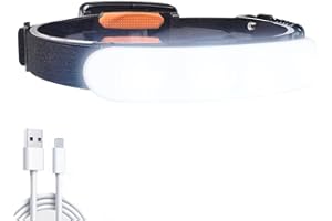 LETOUR Head Torch Rechargeable, 5000mAh LED Headlight, Ultra-Wide-Angle 230° Lighting Headlamps 90°Adjustable COB Hardhat Light, IPX6 Waterproof 2000Lumens Headtorch for Camping, Hiking, Jogging