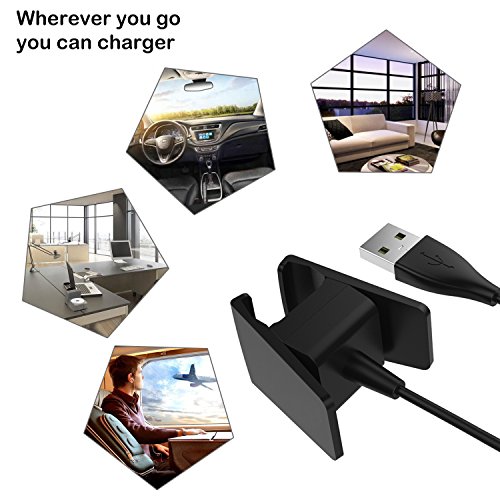 Fitbit Charge 2 Ladekabel, DEGBIT® Fitbit Charge 2 Ersatz Ladegerät USB- ladekabel, Premium Qualität Aufladen USB Charger laden Kabel, Ladestation Charging Dock Adapter für Fitbit Charge 2 Armband - 7