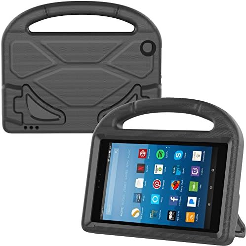 NICEKER Kids Case for Fire HD 8 2017 - Light Weight Shock Proof Handle Friendly Convertible Stand Kids Case for Fire HD 8 inch Display Tablet (7th Generation, 2017 Release) - Black