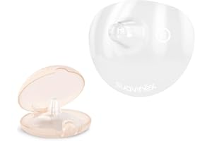 Suavinex, Pack de 2 Protège-Mamelons Allaitement, en Silicone Souple, Doux et Fin, Prévient l'Inconfort et les Irritations, Facilite l'Allaitement, Imperceptibles pour Bébé, avec Boîte Hygiénique, S