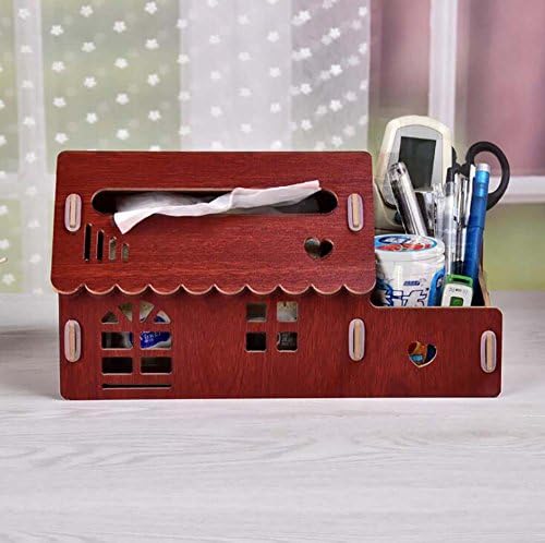 E-commerce Explosions Multi-functional Wooden Tissue Box Living Room Coffee Table Tray Room Remote Control Storage Shelf ( Color : Brown )