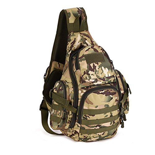 Preisvergleich Produktbild YAAGLE Outdoor Schultertasche groß Fassungsvermögen Fahrradrucksack Gepäck Reisetasche IPAD Brustbeutel 14 zoll Notebook Laptoptasche Herren Taschen Damen und Herren Unisex-Tarnung 4