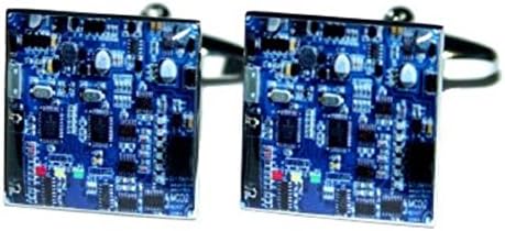 Blue Circuit board Look Cufflinks