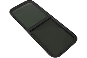 HuKaiL 1000 x 400 mm, husvagnsfönster, tonat skjutfönster, husvagnsfönster med insektsskydd och monteringstrimring, härdat gl