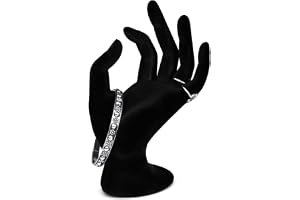 Flexzion smyckehållare – kvinnlig skyltdocka hand för armband, klocka, ringdisplay – svart sammetsstativ