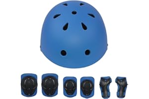 ISCOOTER Kinderhelm und Protektoren-Set, langlebig, leicht, Teenager-Fahrradhelm, sicher und stoßfest Blue