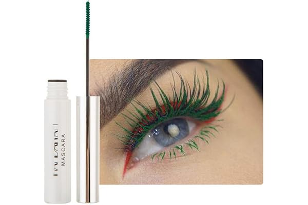 Allbestaye Mascara coloré imperméable pinceau fin Cils verts noirs et blancs maquillage longue tenue