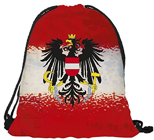 Alsino EM Länderrucksack Turnbeutel Fanrucksack WM Fanartikel Sportbeutel Gymsack Jutetasche, Variante wählen:RU-AT Österreich