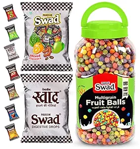 Swad candy mixed and swad regular with breakfast cereals (fruit ball ) 1 Jars,