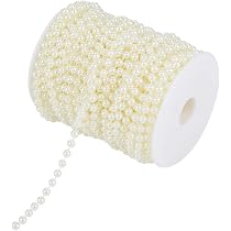 Perlengirlande 6 Mm, Beige – 20 M Rolle Für Deko, Hochzeit, Weihnachten, DIY