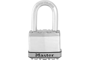Master Lock M5EURDLF Candado Alta Seguridad, Llaves, Acero Laminado, Exterior, Archo Medium, Adecuado para Portales, Garages, Sótanos