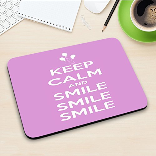 Keep Calm 10036, Keep Calm And Smile, Mousepad Anti Rutsch Unterseite für Optimalen Halt Kompatibel mit allen Maustypen (Kugel, Optisch, Laser) Ideal für Gamer und für Grafikdesigner. - 3
