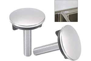 iwobi Tappo per Lavello Cucina,2 pezzi Copriforo per Lavabo/Tappo di Scarico/Accessori per Lavello in Ottone Cromato,50mm