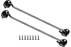 Litensh 2 chiusure a gancio per porta da fienile, gancio e chiusura a occhiello, ganci per cabina e serratura a occhiello, gancio girevole per finestra per porta scorrevole, camera da letto, bagno,