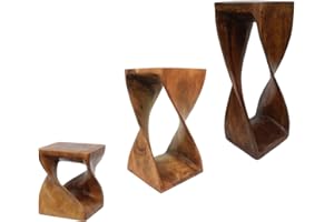 ‎ORIENTAL GALERIE Oriental Galerie Hocker Holz gedreht Blumenhocker Sockel Ständer Blumenständer Holzhocker Pflanzenständer Holzblock Akazie Einfach gedreht, Farbe:Braun, Größe:24x24x30 cm (LBH)