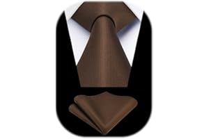 Enlision Men's Solid Tie and Pocket Square Set Classic Wedding Ties for Men Formal Business Ties Handkerchief Gift